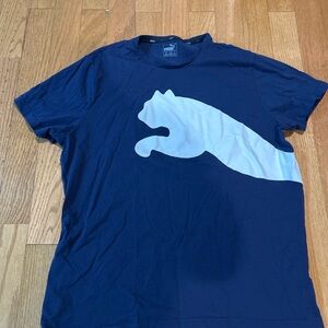 Men’s Puma Navy Blue Tee with White Leaping Cat Sz XXL